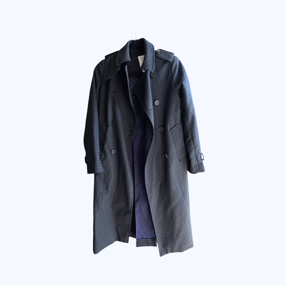 Sandro Blue and Green Plaid Coat, sz 34